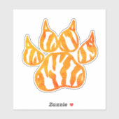 Sticker Empreinte de patte de tigre d'aquarelle personnali (Feuille)