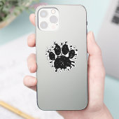 Sticker Empreinte de patte Distressed Black Paint Splatter (Téléphone)