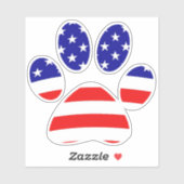 Sticker Empreinte de patte du drapeau américain (Feuille)