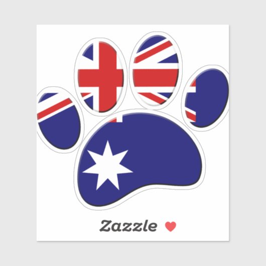Sticker Empreinte de patte du Drapeau australien (Feuille)