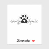 Sticker Empreinte de patte Heartbeat (Feuille)