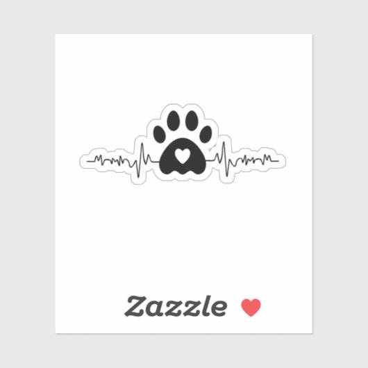 Sticker Empreinte de patte Heartbeat (Feuille)