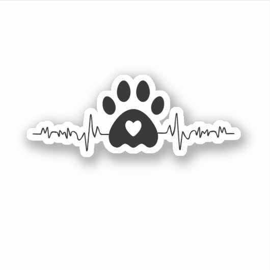 Sticker Empreinte de patte Heartbeat (Devant)