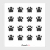 Sticker Empreinte de patte noir (Feuille)