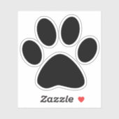 Sticker Empreinte de patte noir chiot Silhouette (Feuille)