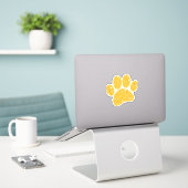 Sticker Empreinte Gold Parties scintillant Chien (Ordinateur portable sur le bureau)