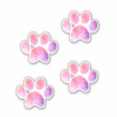 Sticker Empreintes de pattes d'aquarelle, pattes de chien, (Devant)