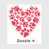 Sticker Empreintes de pattes de chien ou de chat Amoureux  (Feuille)