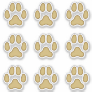 Sticker Empreintes de pattes de chien Tan Animal Tracks St