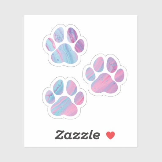 Sticker Empreintes de pattes de chiens - Fils de peinture  (Feuille)