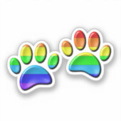 Sticker Empreintes de pattes de Faux 3D Rainbow Dog (Recto)