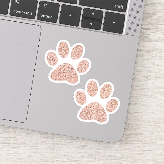 Sticker Empreintes de pattes rose Gold Parties scintillant (Détail)