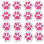 Sticker Empreintes de pattes rose vif (Devant)