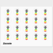 Sticker en ananas Rasta (Feuille)
