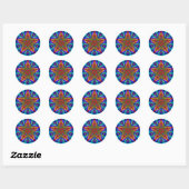 Sticker en arc-en-ciel Mandala Star à décal fracta (Feuille)