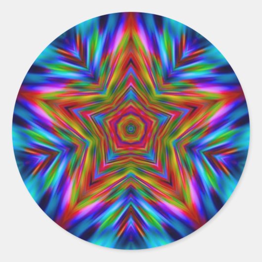 Sticker en arc-en-ciel Mandala Star à décal fracta (Devant)