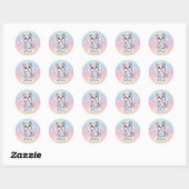 Sticker en arc-en-ciel mignon avec nom personnalis (Feuille)