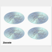 Sticker en argent Bonnes Fêtes bleu glace (Feuille)