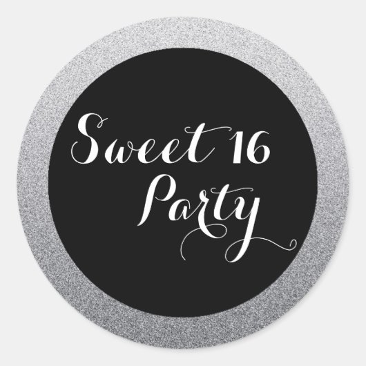 Sticker en argent Faux Parties scintillant Sweet 1 (Devant)