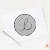 Sticker en argent Mariage officiel Monogramme L Sc (Enveloppe)