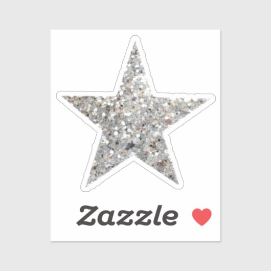 Sticker en argent Parties scintillant Star (Feuille)