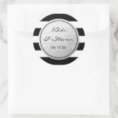 Sticker en argent rayé noir et blanc Étiquette (Sac)
