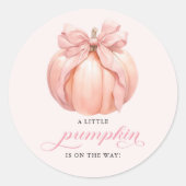 Sticker en Baby shower Citrouille Pink Bow (Devant)