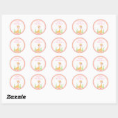 Sticker en Baby shower de girafe rose Favoriser (Feuille)