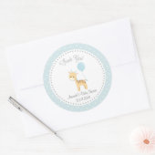 Sticker en Baby shower de Giraffe Cute (Bleu) (Enveloppe)