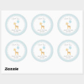 Sticker en Baby shower de Giraffe Cute (Bleu) (Feuille)