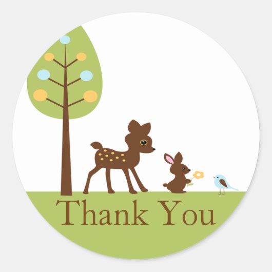 Sticker en Baby shower de Merci pour animaux de bo (Devant)