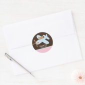 Sticker en Baby shower Merci rose et bleu (Enveloppe)