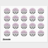Sticker en Baby shower rose Damask élégant (Feuille)