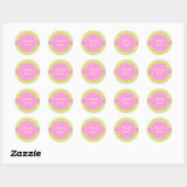 Sticker en Baby shower rose Merci (Feuille)