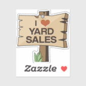 Sticker en bois pour panneau en bois I Heart Yard (Feuille)