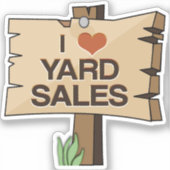 Sticker en bois pour panneau en bois I Heart Yard (Recto)