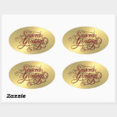 Sticker en Bonnes Fêtes rouges en feuille d'or (Feuille)