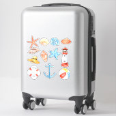Sticker En bord de mer | Nautique 14 x 14 (Sur valise)