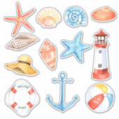 Sticker En bord de mer | Nautique 14 x 14 (Devant)