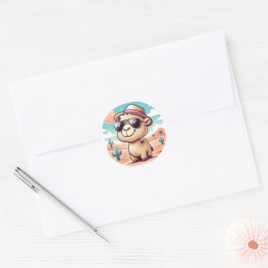 Sticker en Camel Cartoon - Funny Desert Adventur (Enveloppe)