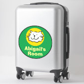 Sticker en caricature chat amusant pour la chambre (Sur valise)