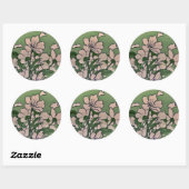 Sticker en cascade en fleurs roses (Feuille)
