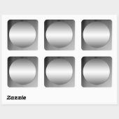 Sticker en cercle métallique encadré lisse (Feuille)