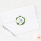 Sticker en cercle vert à feuilles (Enveloppe)