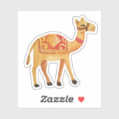Sticker en chameau d'Aquarelle Cute Arabian (Feuille)