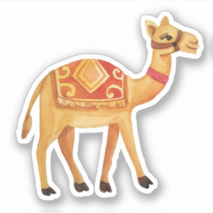 Sticker en chameau d'Aquarelle Cute Arabian