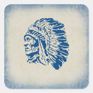 Sticker en chef américain Silhouette bleue