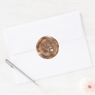 Sticker en cire monogramme en cuivre Bronze