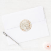 Sticker en cire monogramme en marbre moderne (Enveloppe)