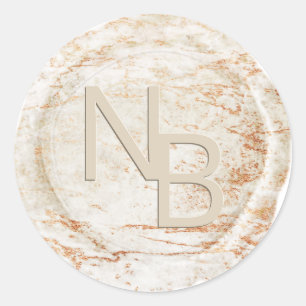 Sticker en cire monogramme en marbre moderne